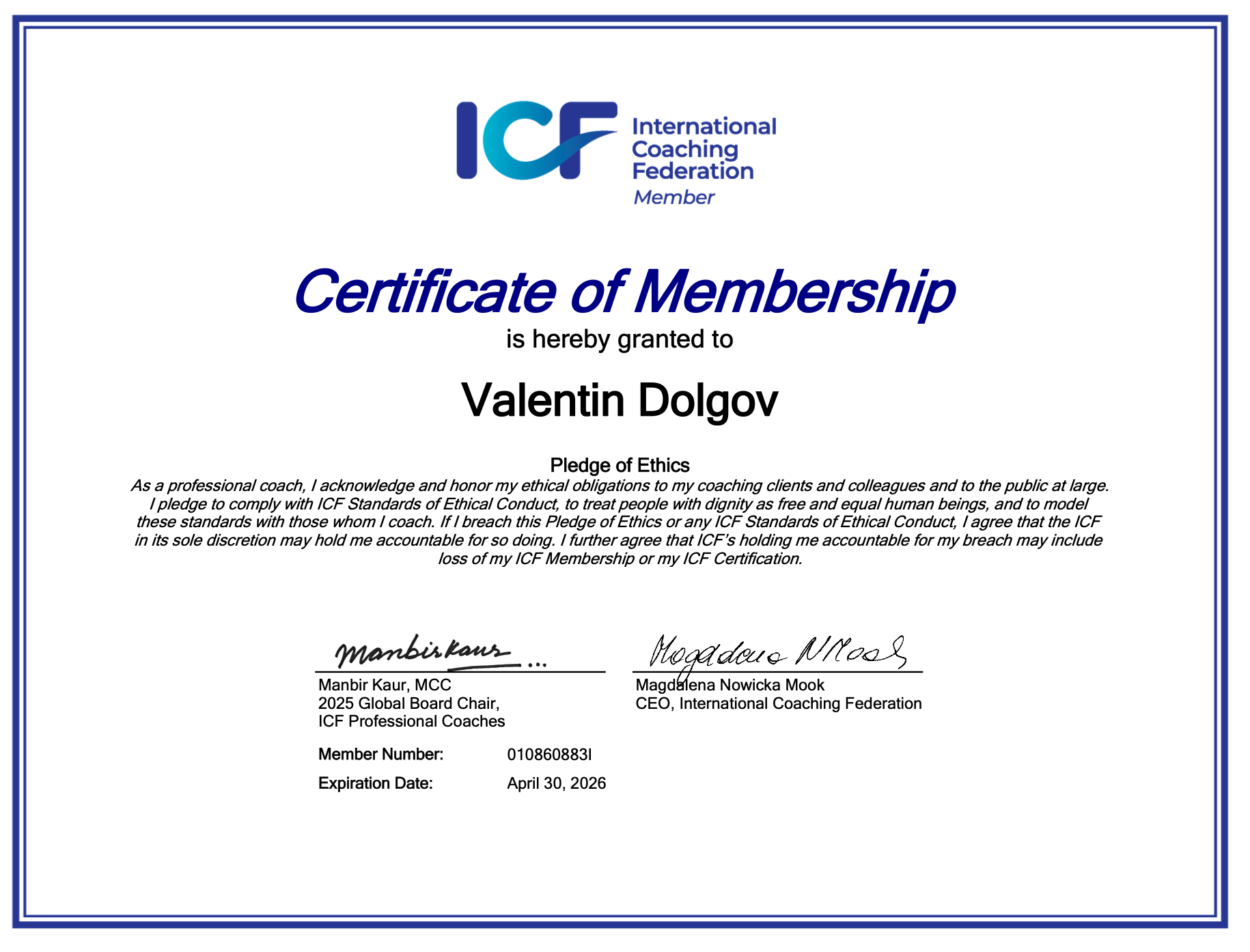 ICF membership